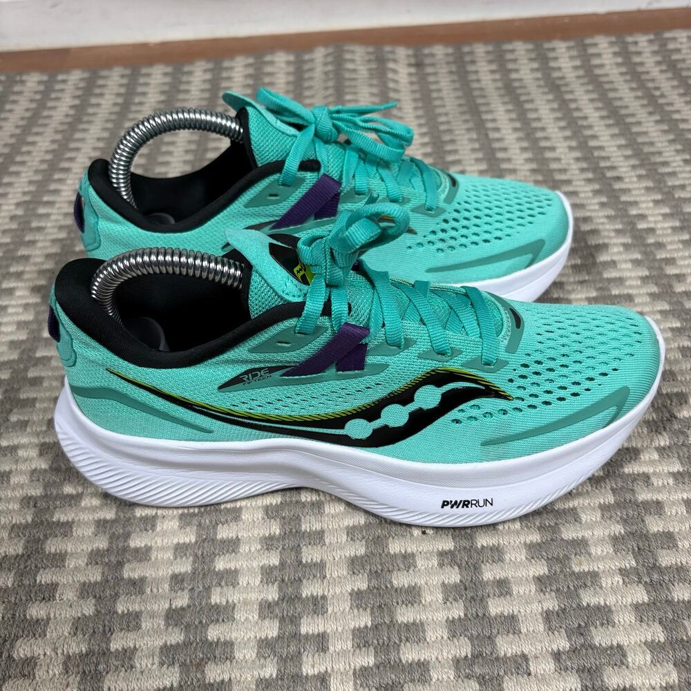Saucony Ride 15 Womens Running Shoes Size 6.5 Mint Green PWRRUN Cushion - Picture 2 of 6
